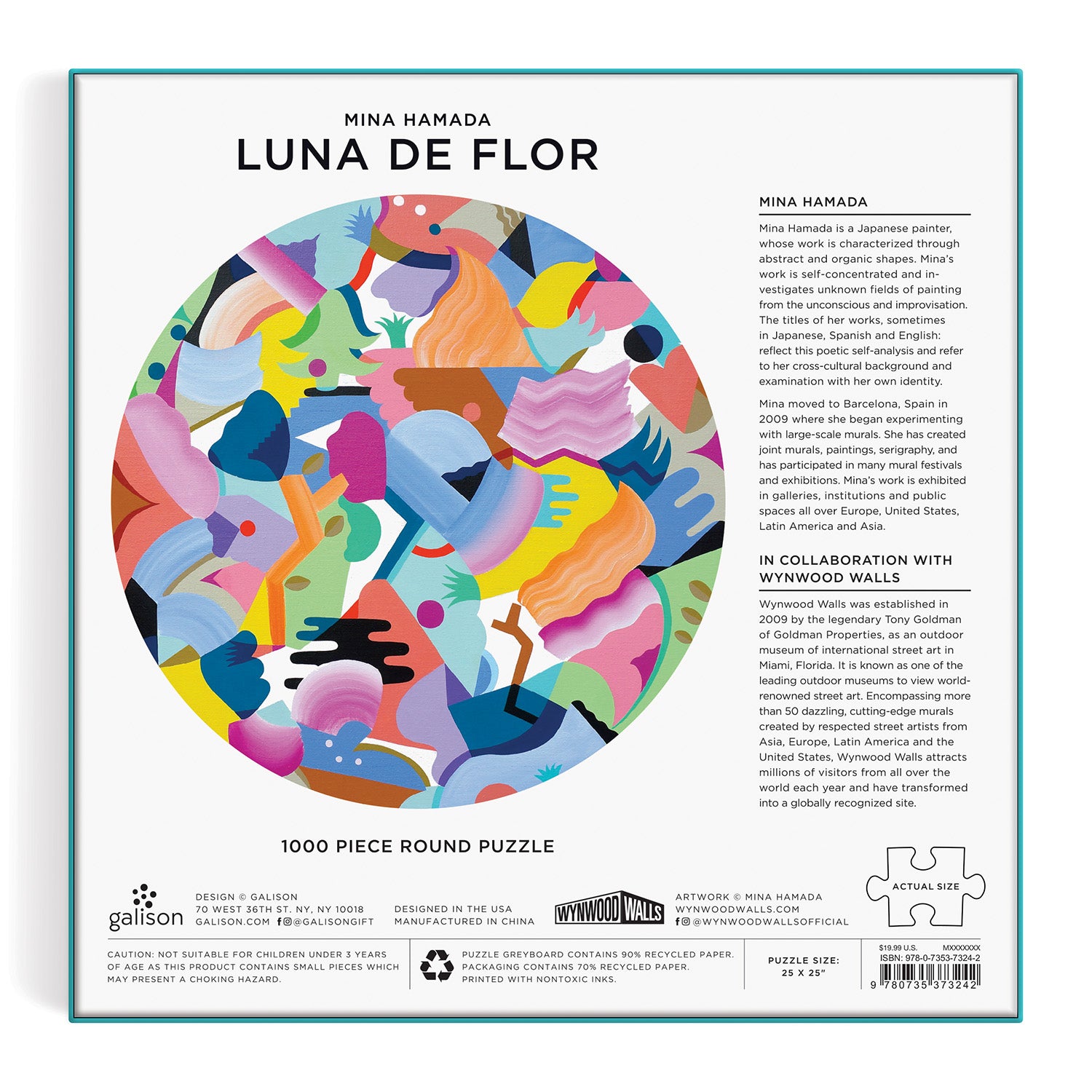galison-mina-hamada-luna-de-flor-1000-teile-puzzle-rund-bunt image 4