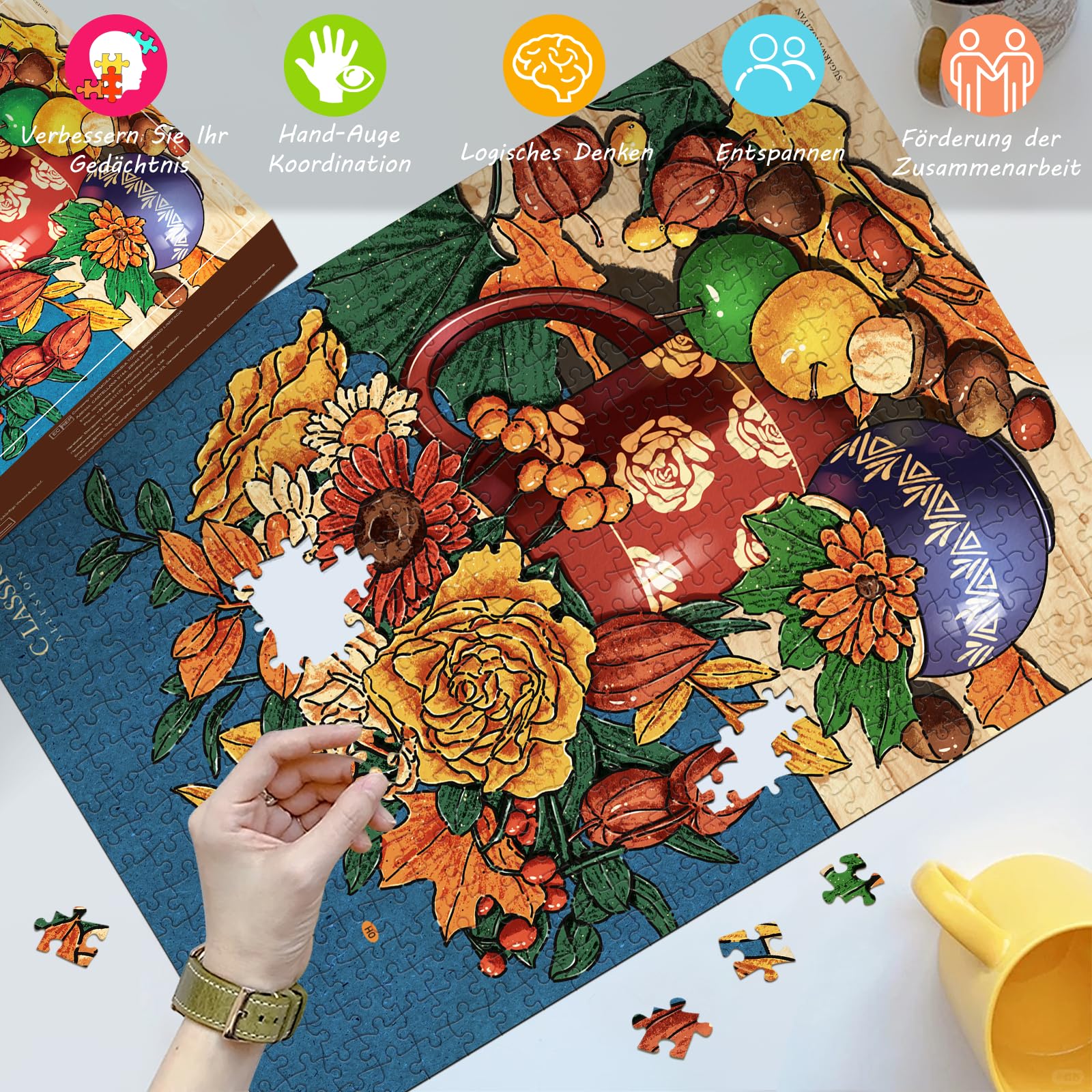 huadada-500-pieces-puzzle-500-teile-kiefernzapfen-49x35-cm image 3