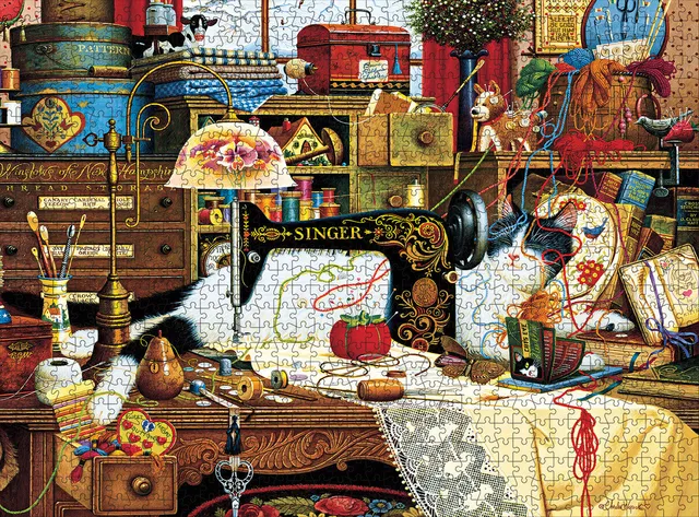 buffalo-charles-wysocki-maggie-the-messmaker-1000-puzzle-katze image 1