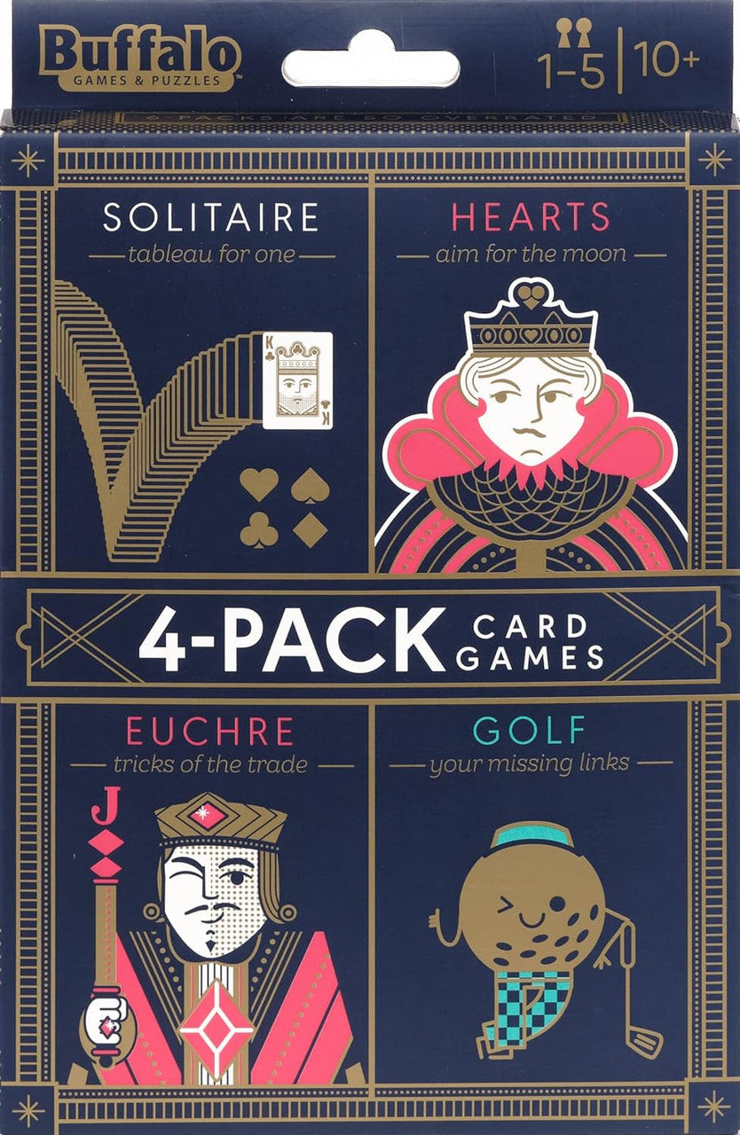 buffalo-games-4er-kartenspiel-set-euchre-hearts-solitaire-golf image 2