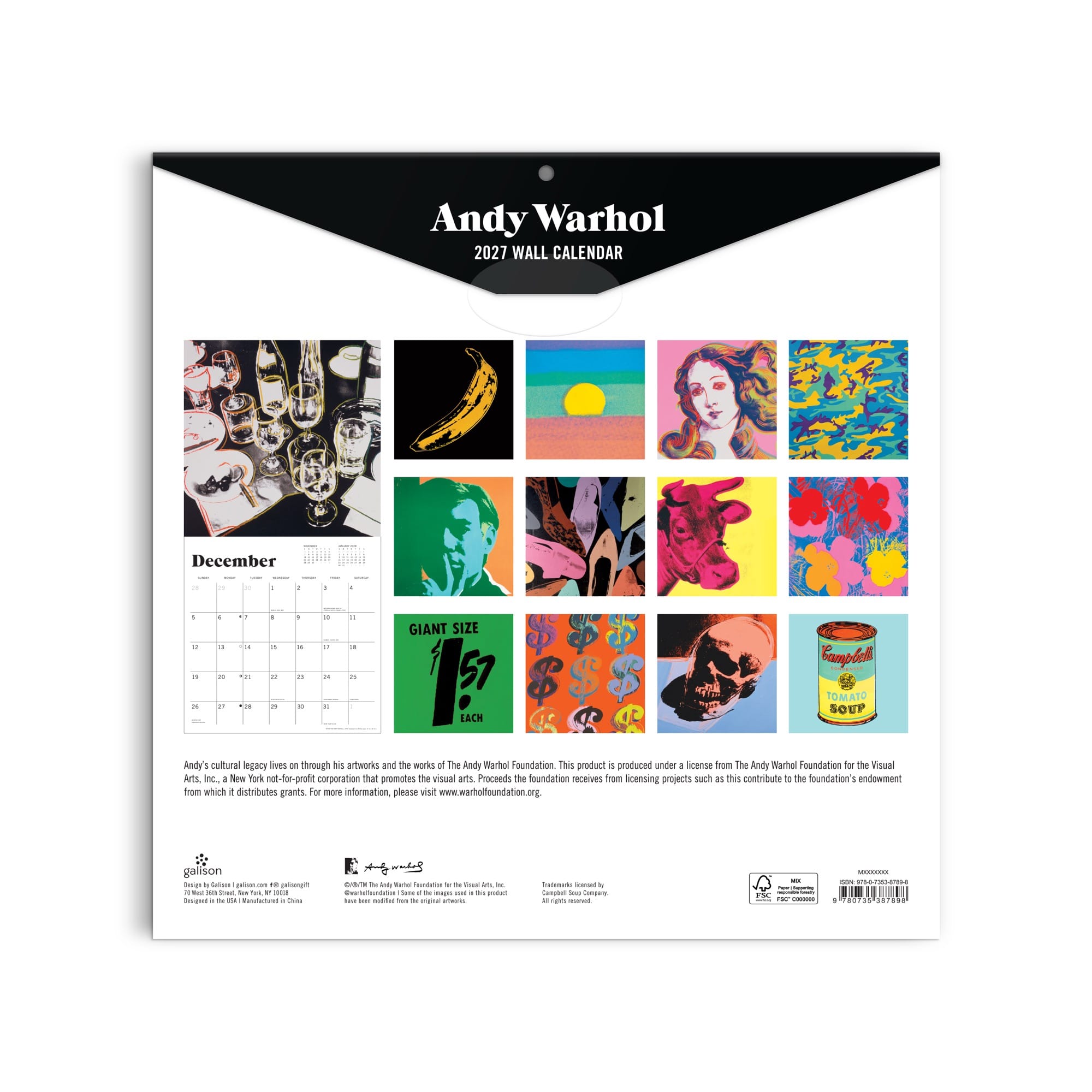 galison-andy-warhol-wandkalender-2027-12x12-pop-art image 6