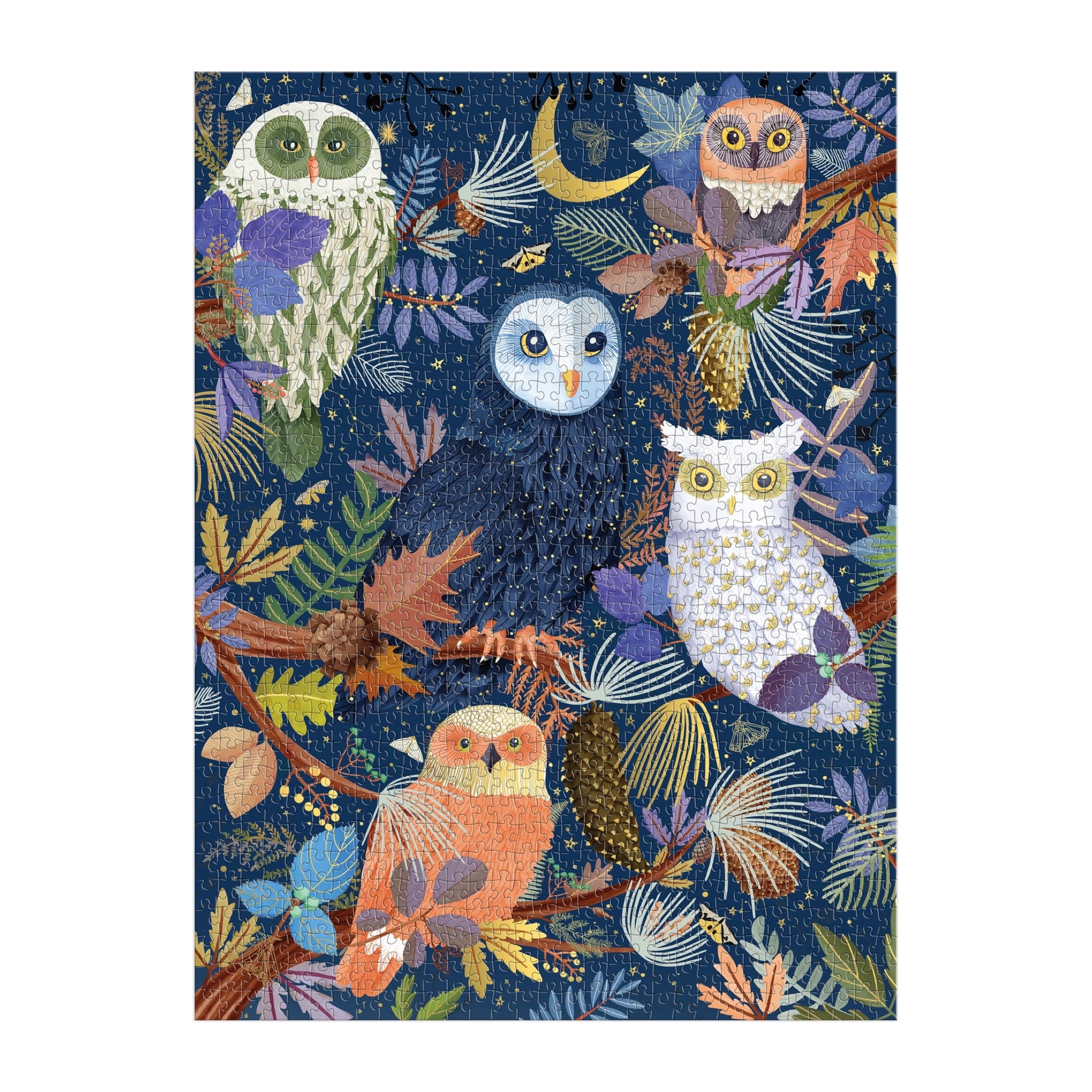 galison-owls-at-dawn-1000-teile-foil-puzzle-eulen-gold image 3