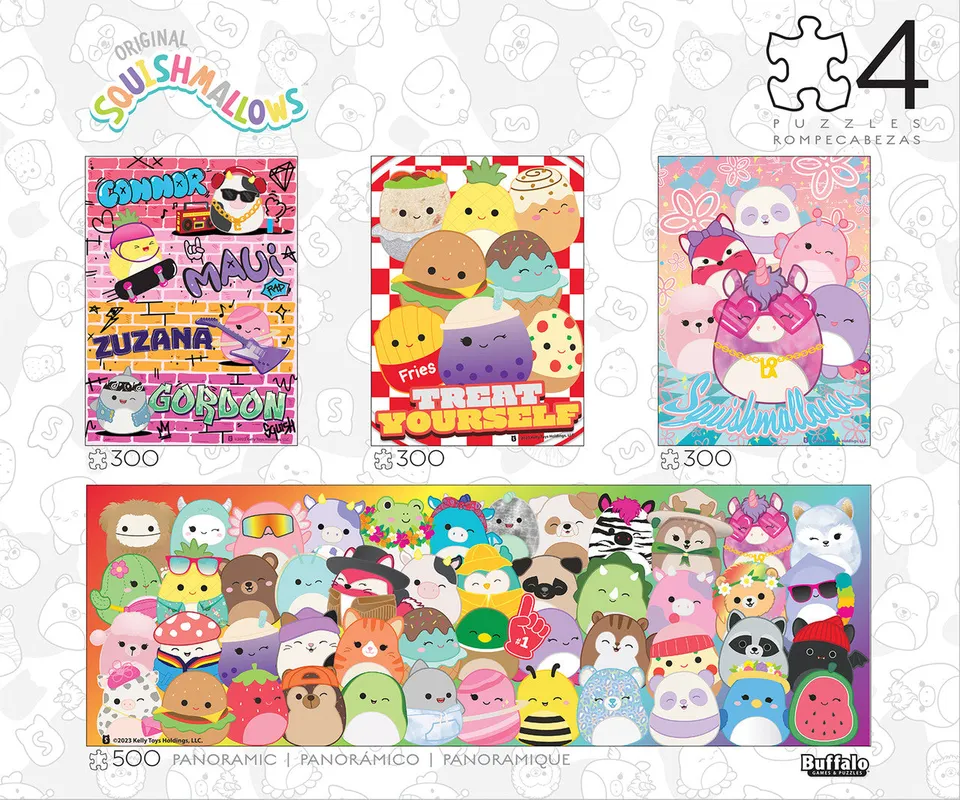 buffalo-games-squishmallow-party-pack-4x-puzzle-300-500 image 1
