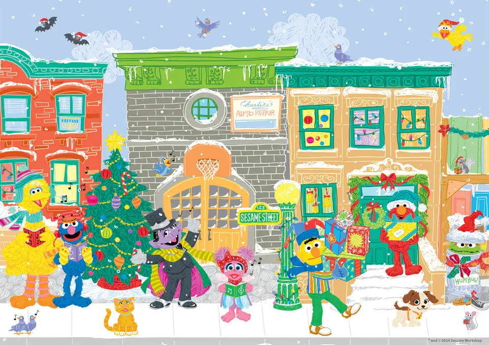 buffalo-games-sesame-street-carolers-puzzle-300-teile-weihnacht image 1