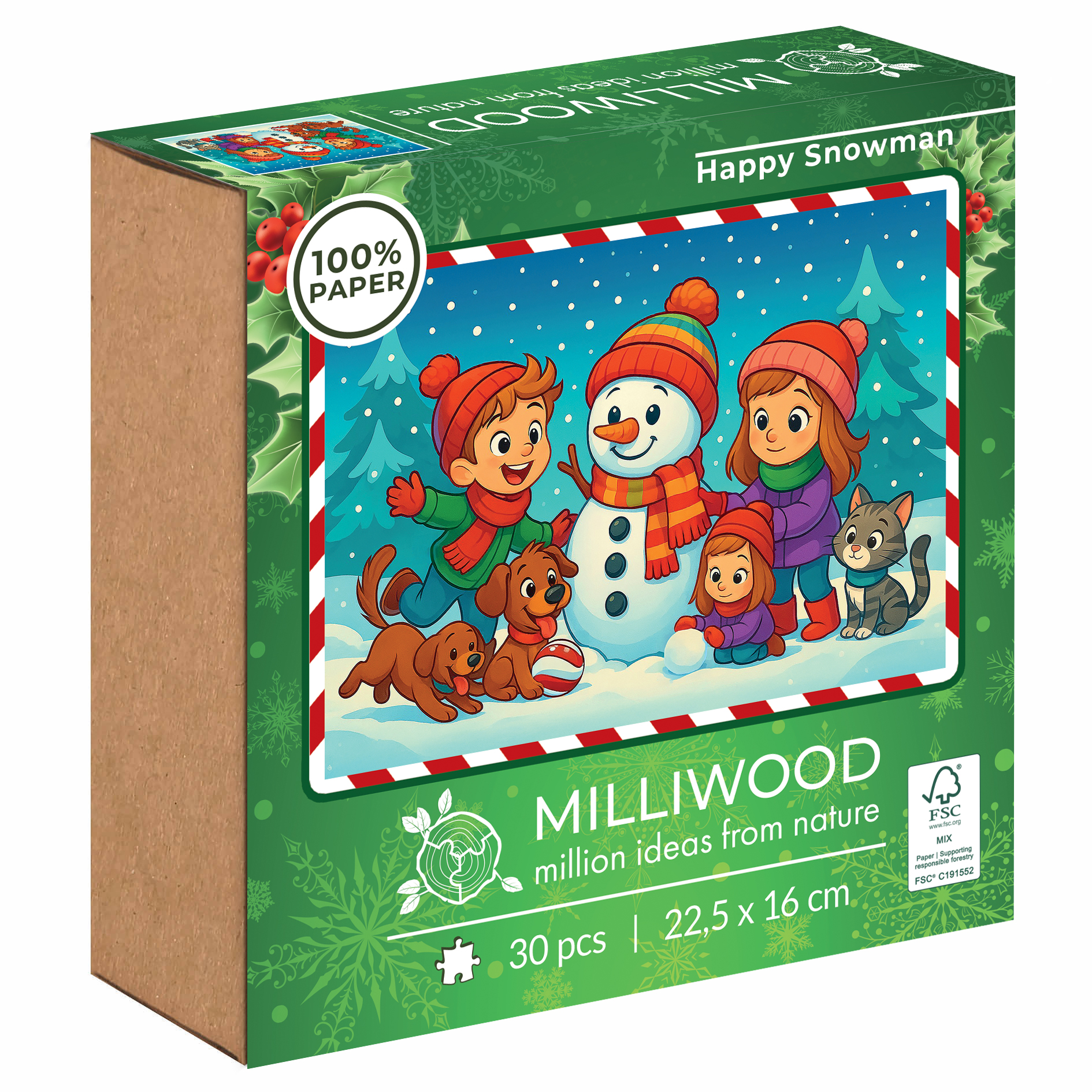 milliwood-happy-snowman-puzzle-30-teile-weihnachten-fsc image 3