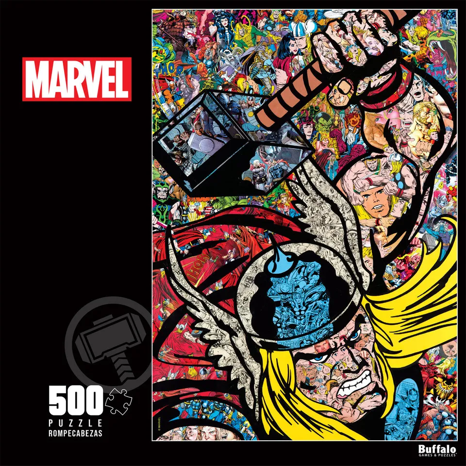 buffalo-games-marvel-thor-collage-500-teile-puzzle-mit-poster image 1