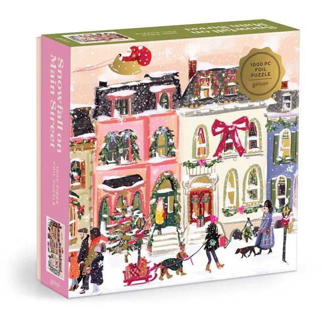 galison-snowfall-on-main-street-puzzle-1000-teile-foil-winter image 1