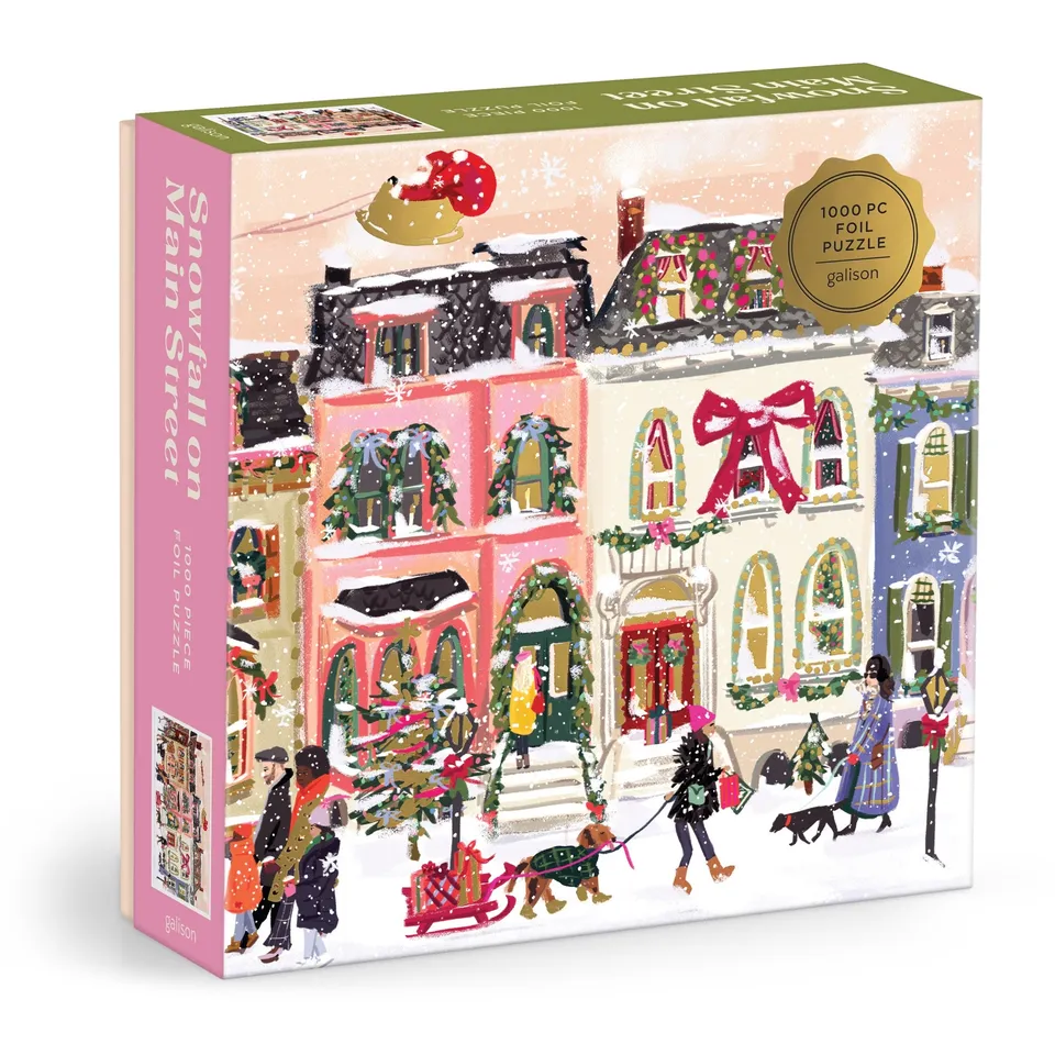 galison-snowfall-on-main-street-puzzle-1000-teile-foil-winter image 1