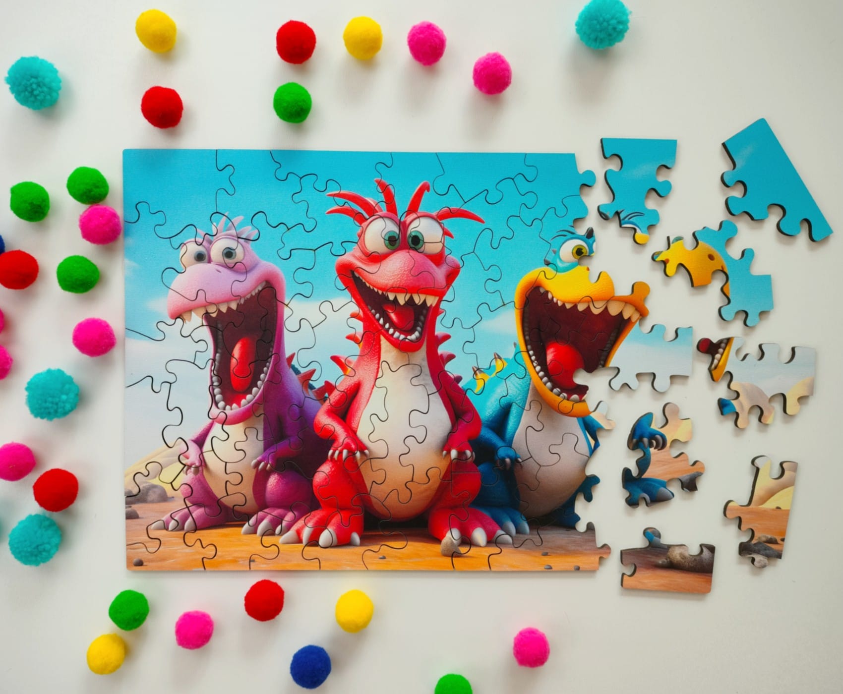 milliwood-dream-team-dinosaurier-holzpuzzle-50-teile-kinder-pastell image 4