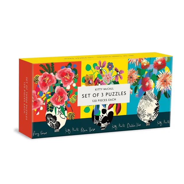 galison-kitty-mccall-puzzle-set-3x120-teile-blumen image 1