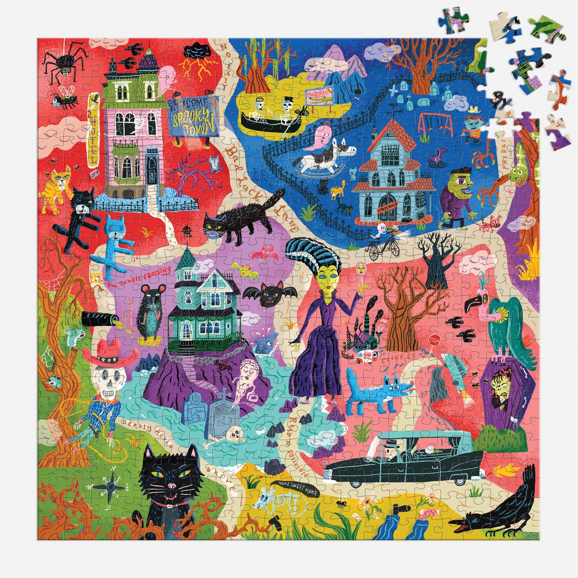 galison-welcome-to-spooky-town-puzzle-500-teile-halloween image 3