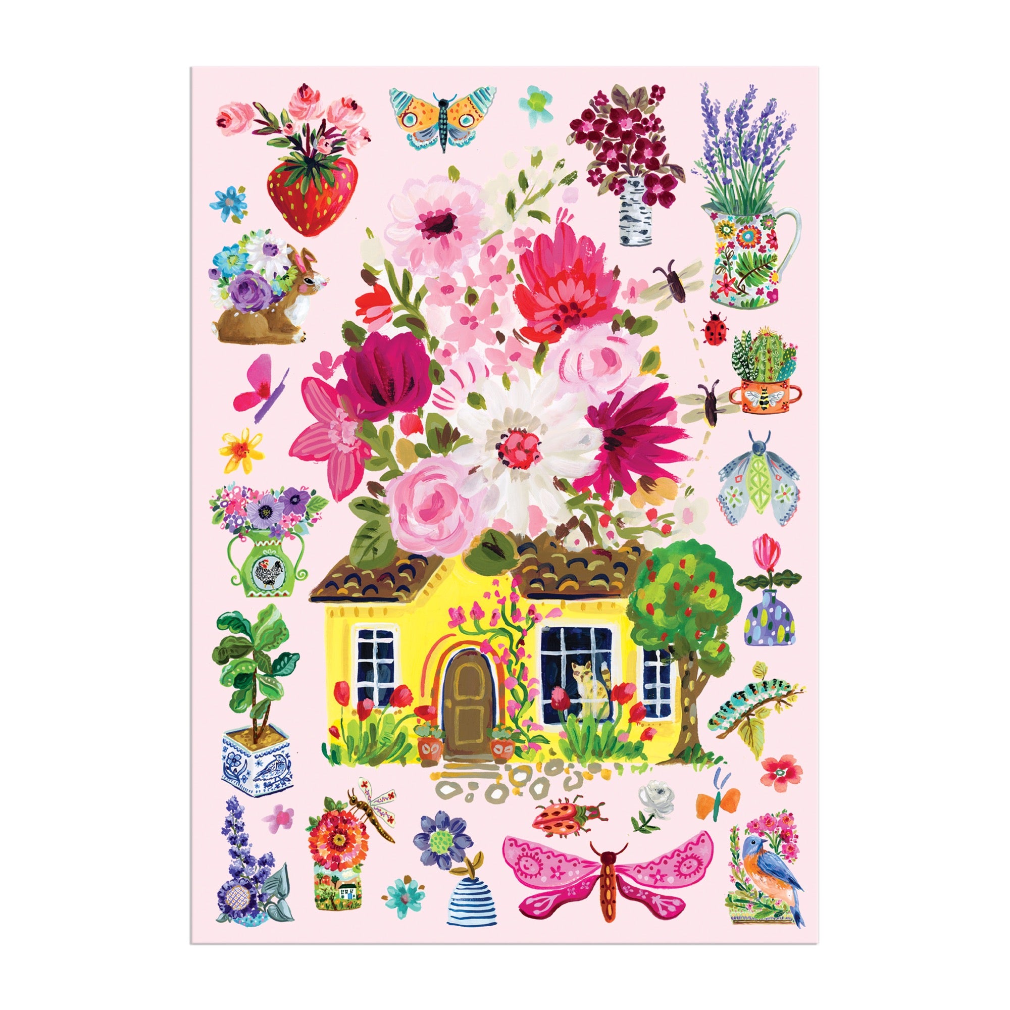 galison-buzzy-bouquets-gru-karten-puzzle-60-teile-blumen image 6