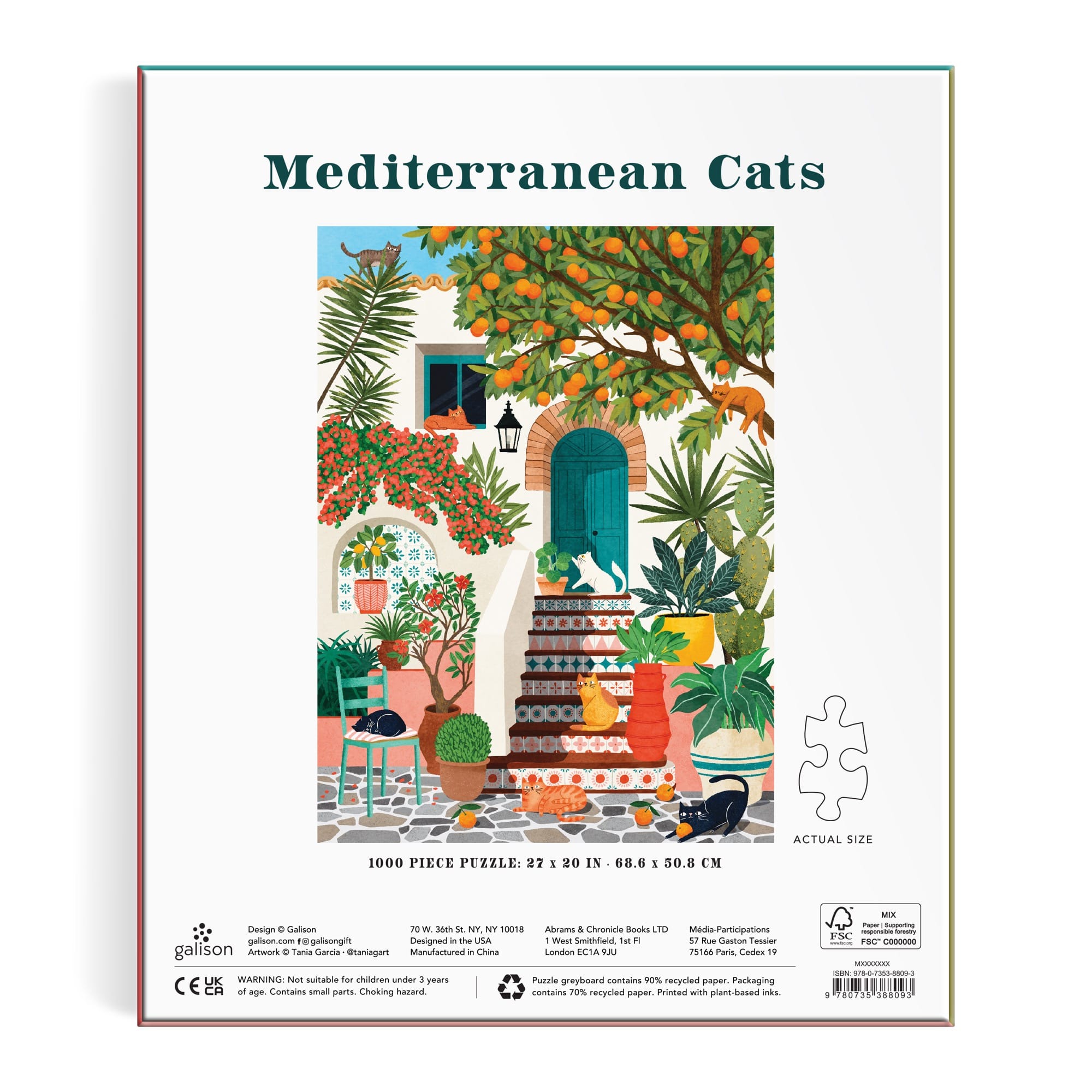 galison-mediterranean-cats-puzzle-1000-teile-katzen-sommer image 6