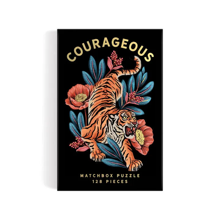 galison-courageous-128-teile-mini-puzzle-tiger-blumen image 1