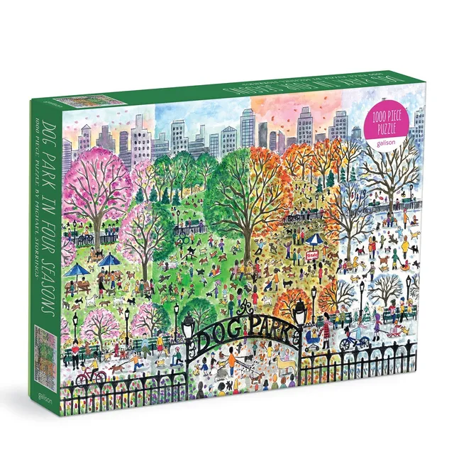 galison-dog-park-four-seasons-1000-teile-puzzle-hunde image 1