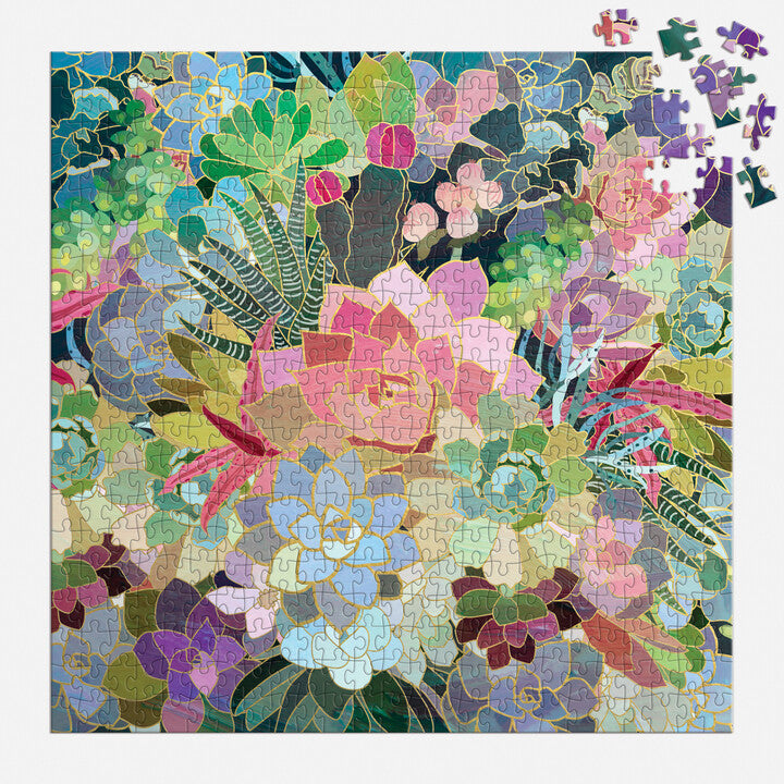 galison-succulent-mosaic-foil-puzzle-500-teile-sukkulenten image 4