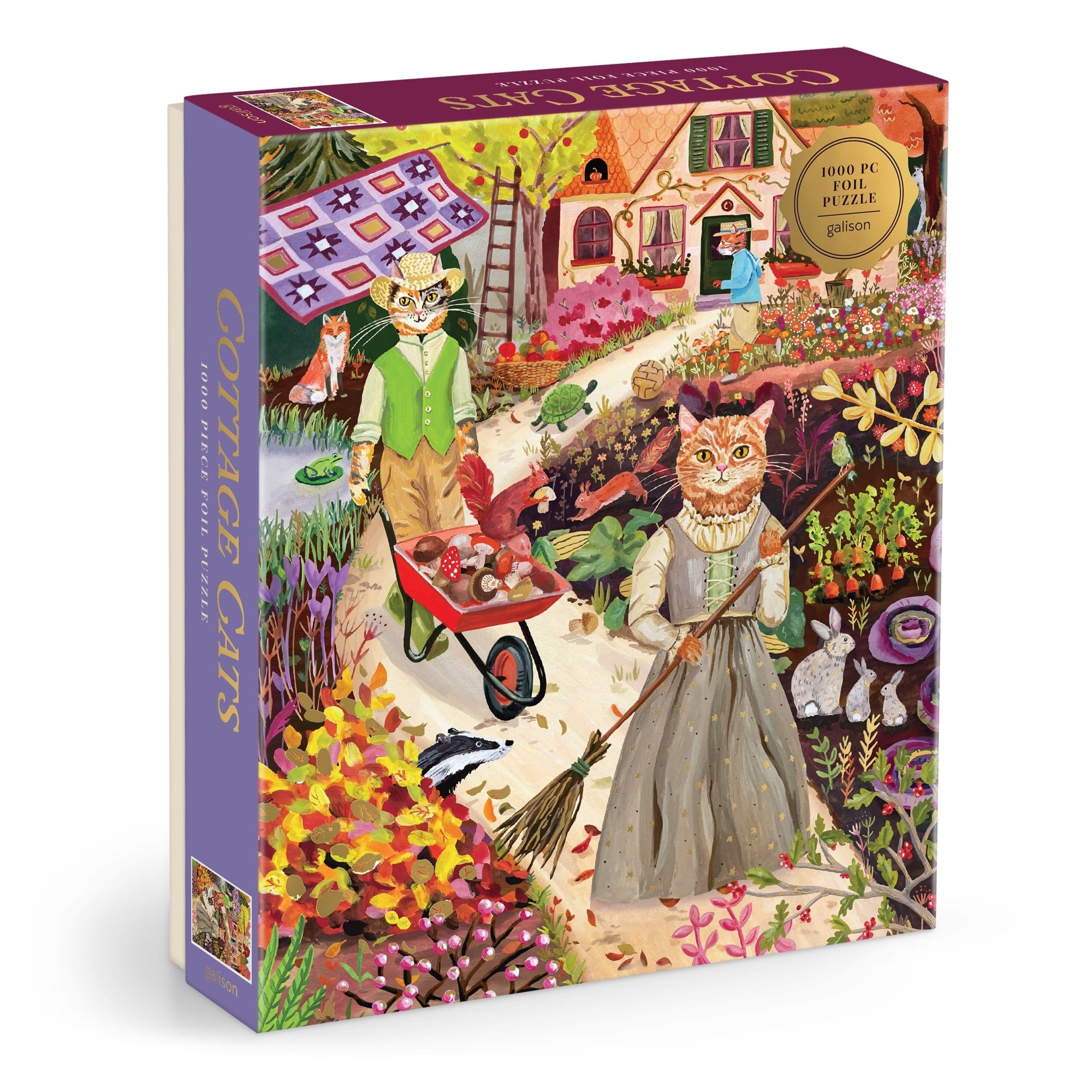 galison-cottage-cats-puzzle-1000-teile-folie-katzen image 1