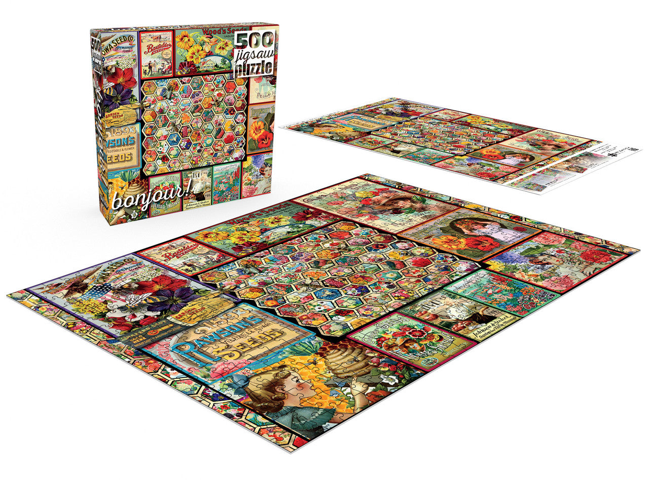 buffalo-games-bonjour-vintage-ephemera-puzzle-500-teile image 4