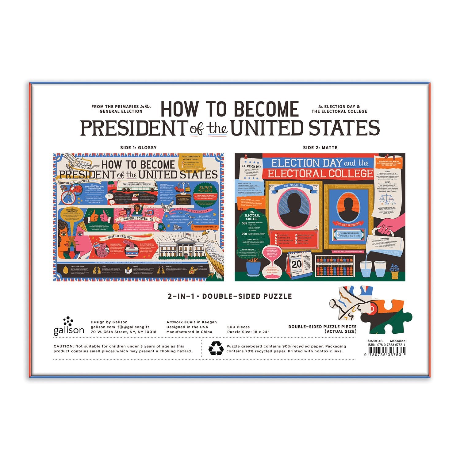 galison-how-to-become-president-500-teile-puzzle-doppelseitig image 6