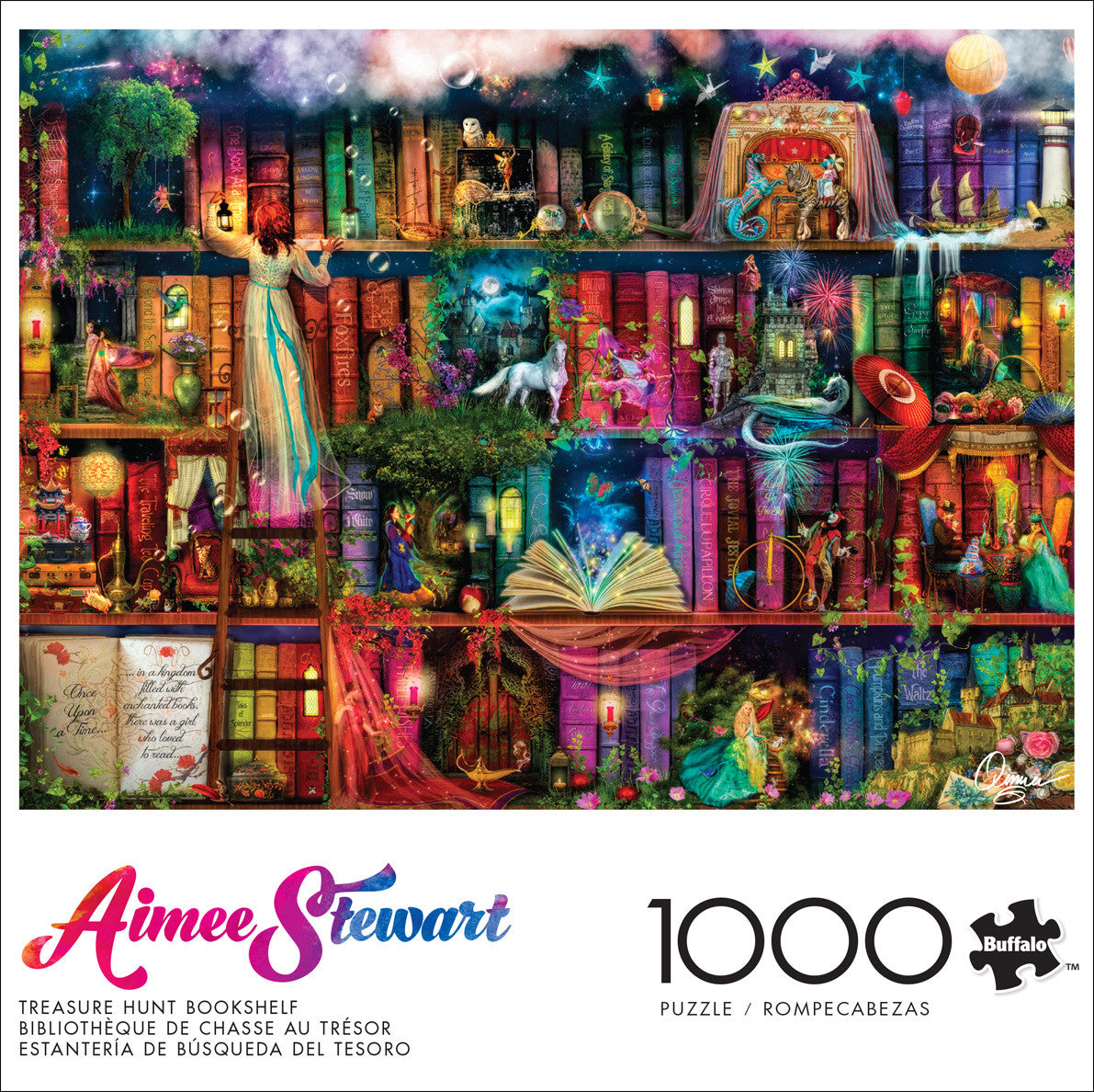 buffalo-games-treasure-hunt-bookshelf-puzzle-1000-teile-fantasy image 2
