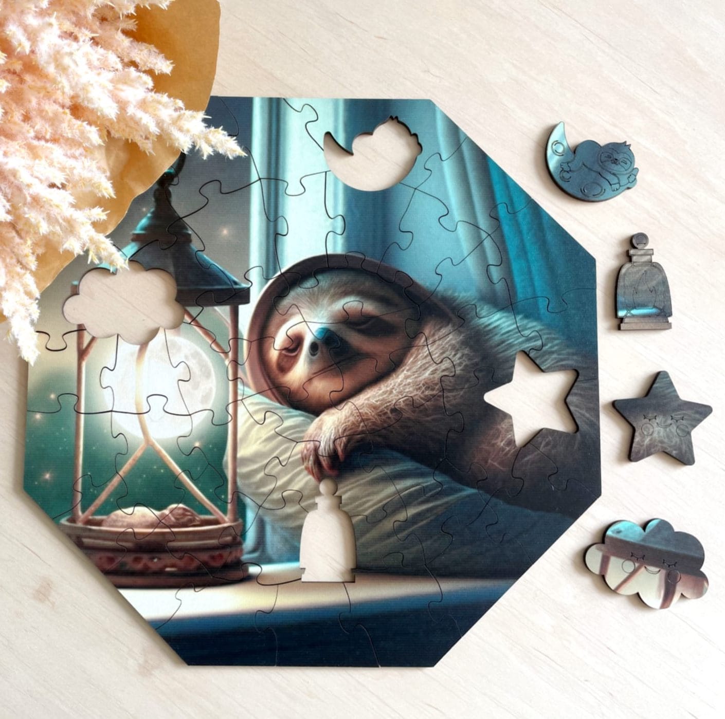 milliwood-hi-i-m-little-holzpuzzle-46-teile-simon-faultier image 3