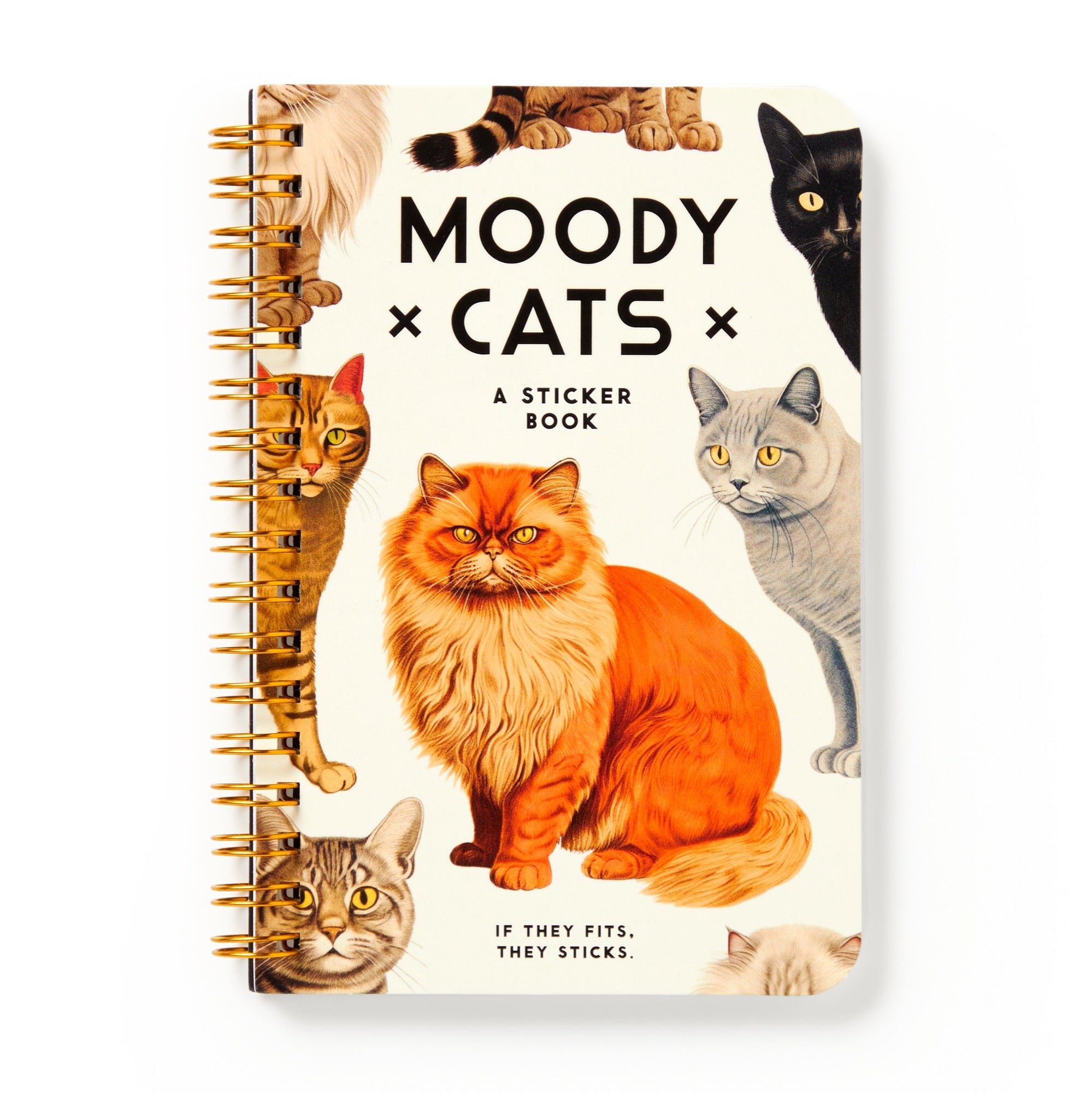 galison-moody-cats-stickerbuch-katzen-18-seiten image 1