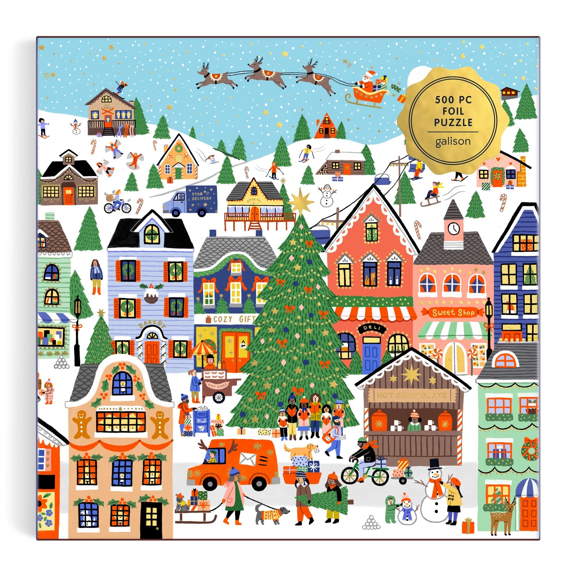 galison-merryville-500-teile-puzzle-folienpuzzle-weihnachten image 2