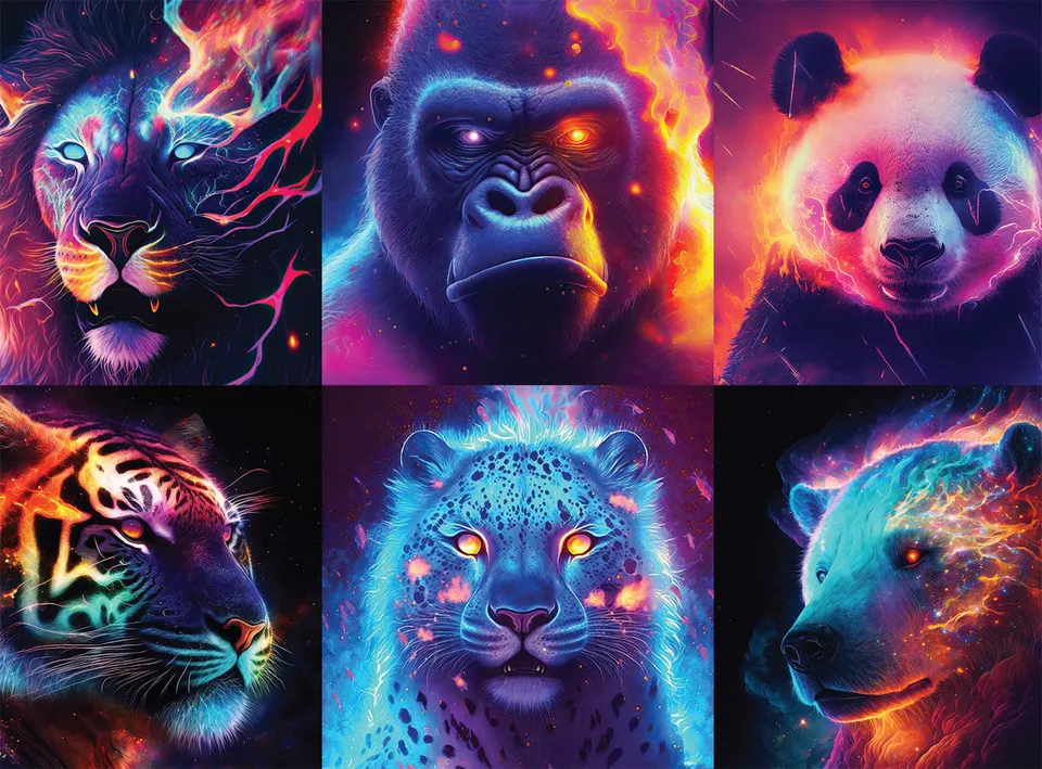 buffalo-games-wumples-neon-fauna-puzzle-1000-teile-tiere image 1