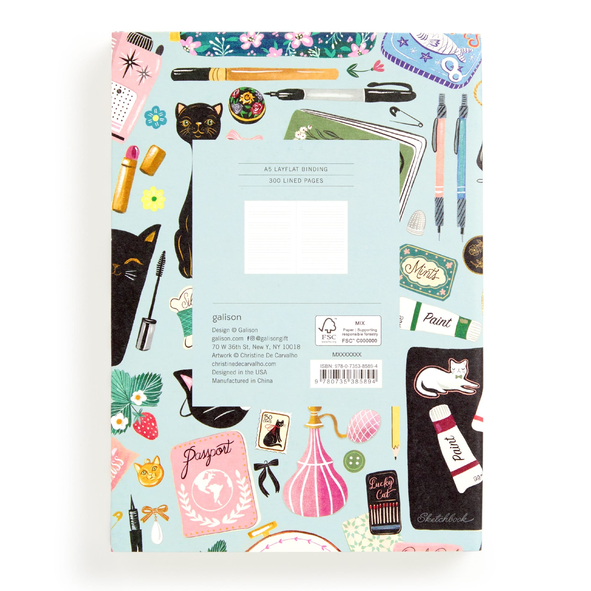galison-purrfect-accessories-a5-notizbuch-katzen-liniert image 6