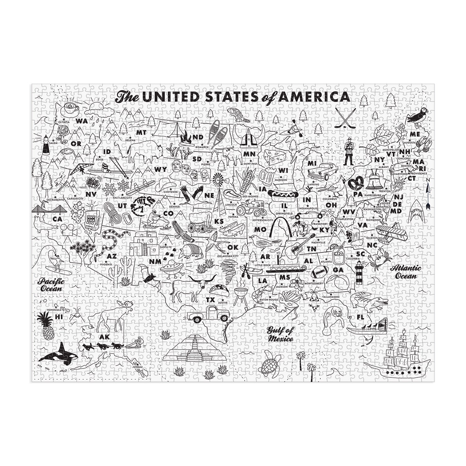galison-maptote-usa-color-in-puzzle-1000-teile-zum-ausmalen image 2