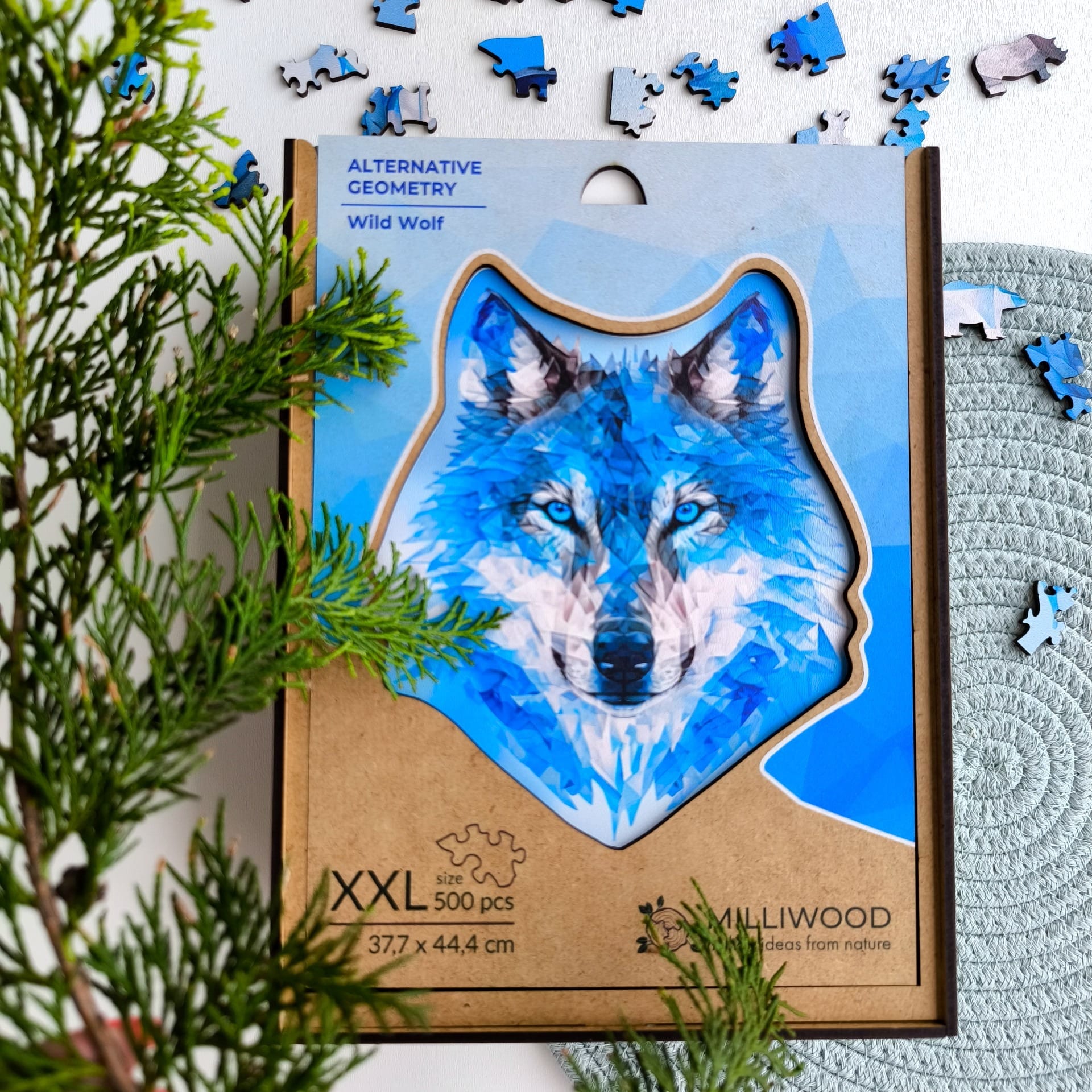milliwood-alternative-geometry-wild-wolf-holzpuzzle-500-teile image 8