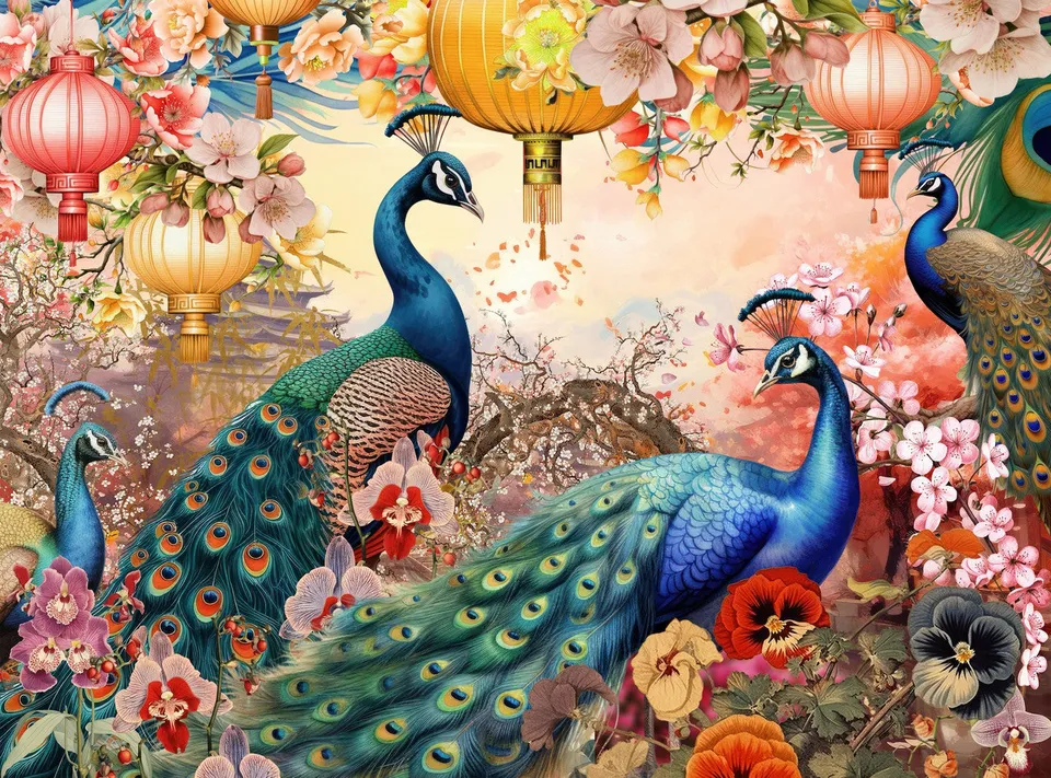 buffalo-games-gold-perfect-peacocks-puzzle-500-teile-pfau image 1