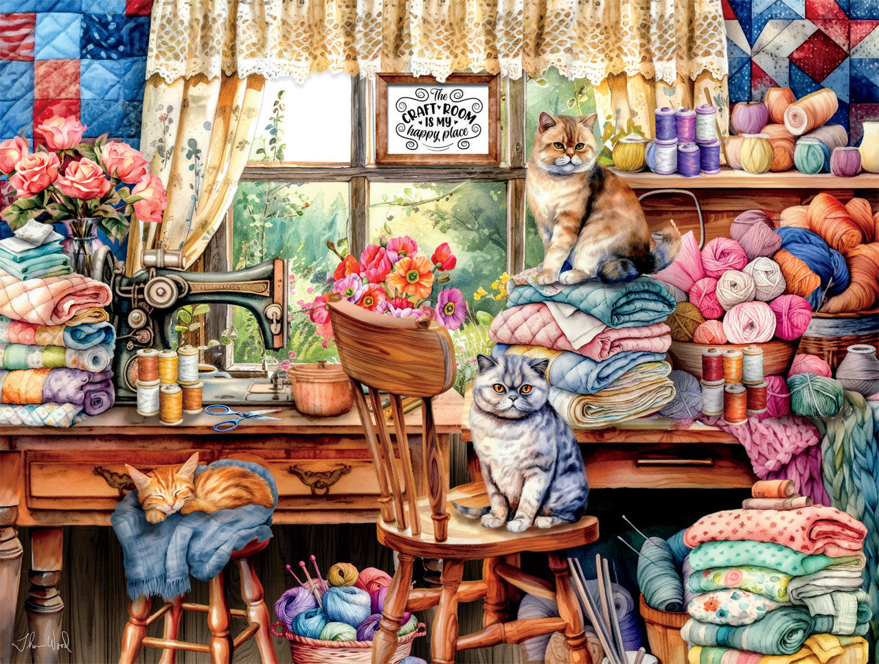 buffalo-games-cats-crafty-cat-crafts-puzzle-750-teile image 1