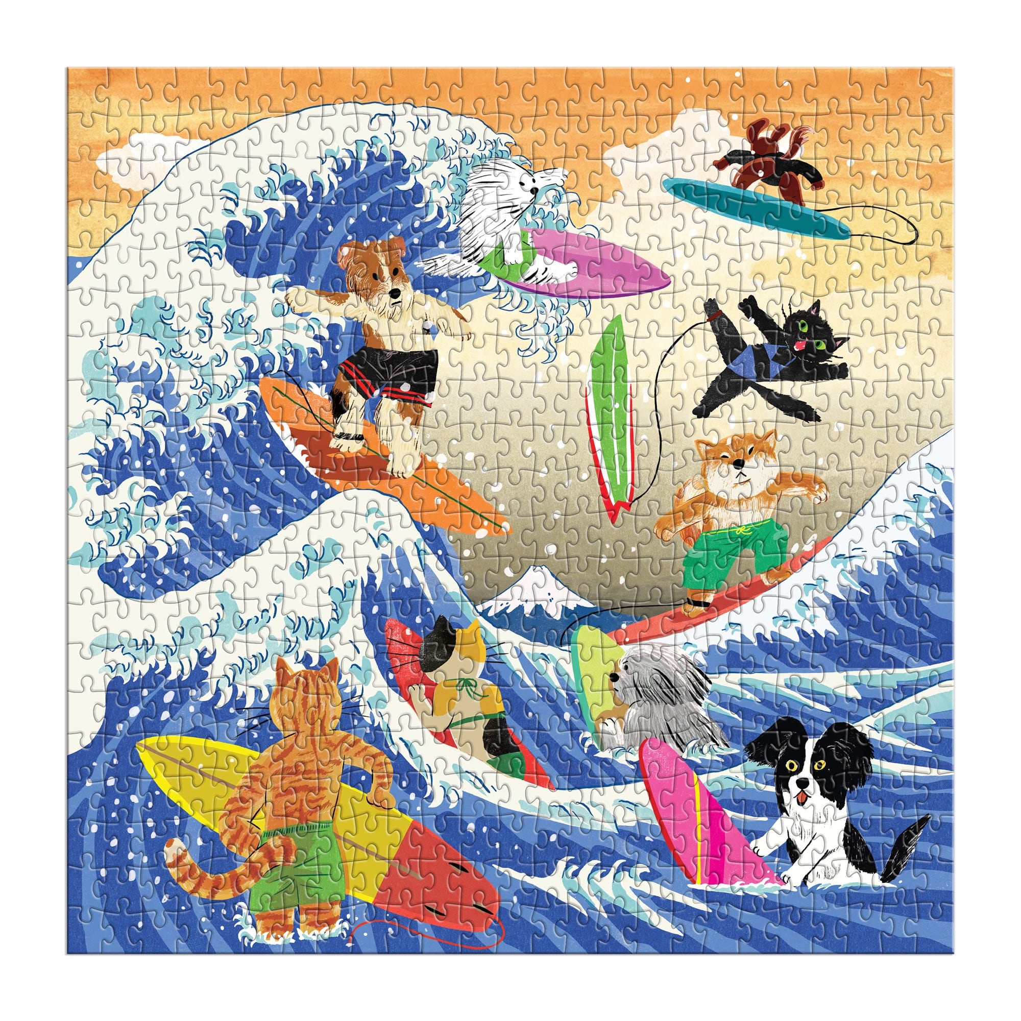 galison-the-great-surf-puzzle-500-teile-katzen-surfen-50cm image 3