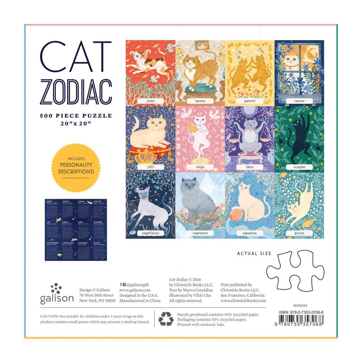galison-cat-zodiac-puzzle-500-teile-katzen-sternzeichen image 5