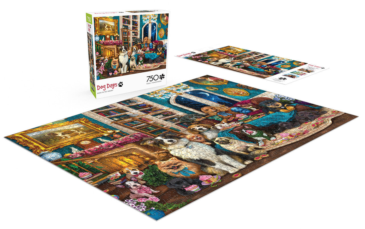 buffalo-games-dog-days-dogs-in-library-puzzle-750-teile-hunde image 8