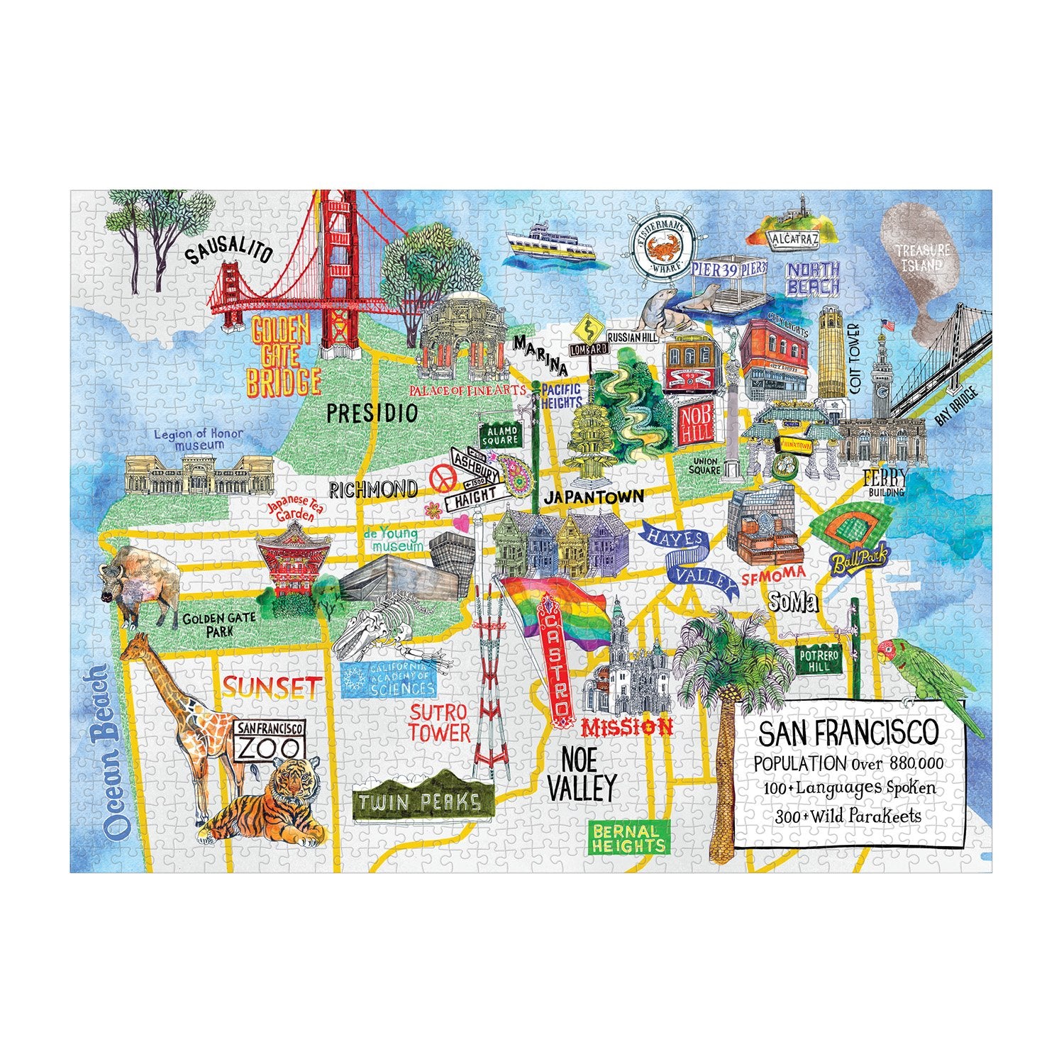 galison-san-francisco-1000-teile-puzzle-stadtplan-karte image 3