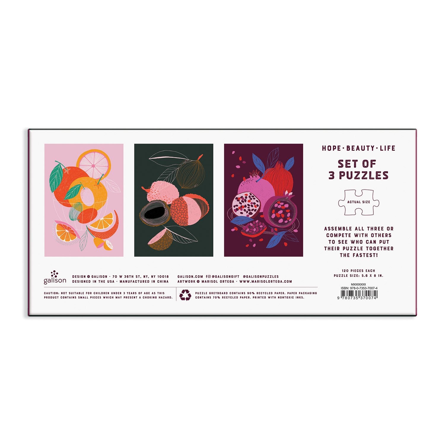 galison-hope-beauty-life-puzzle-set-3x120-teile-blumen image 6
