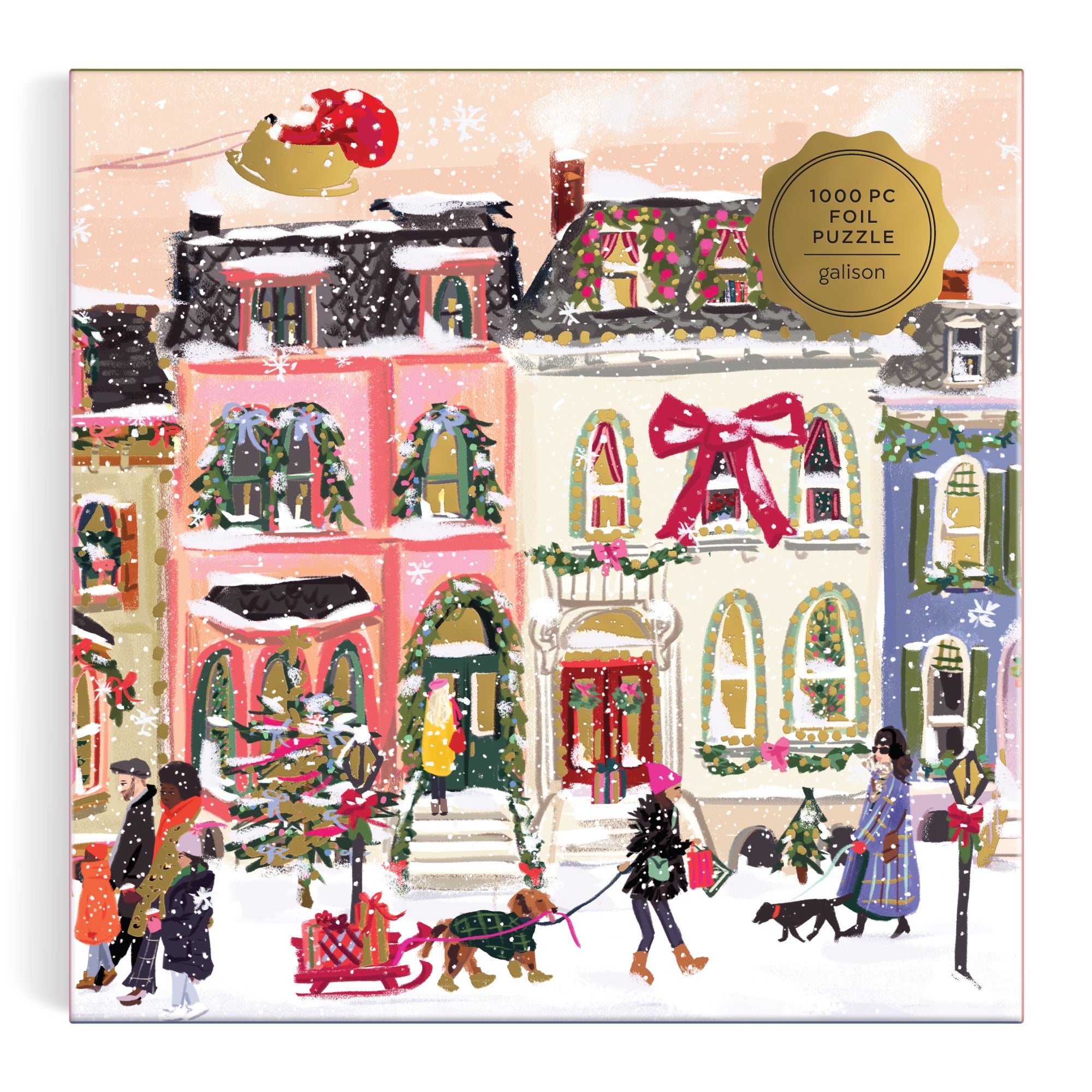 galison-snowfall-on-main-street-puzzle-1000-teile-foil-winter image 2