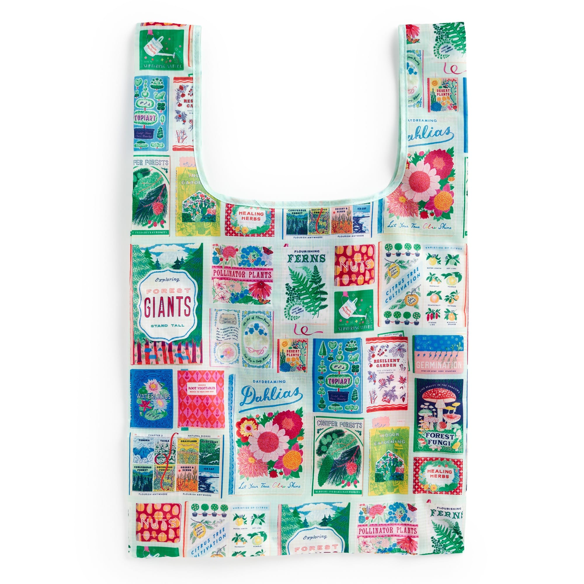 galison-ever-upward-botanist-bookshelf-tote-bag-nylon-packbar image 2