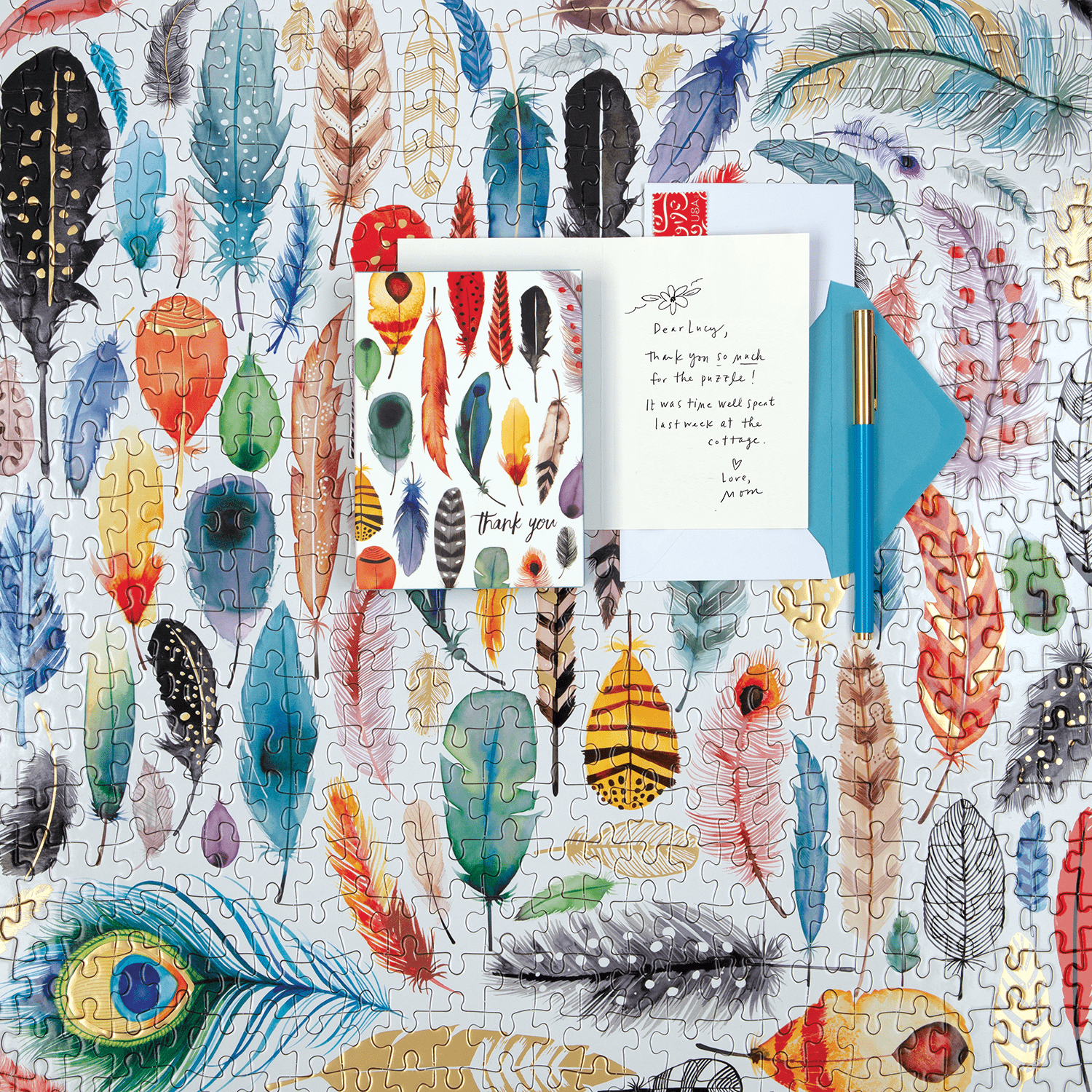 galison-arrows-feathers-500-teile-puzzle-mit-goldfolie image 4