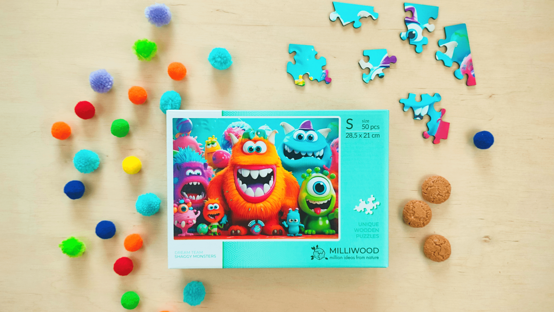 milliwood-dream-team-shaggy-monsters-holzpuzzle-50-teile-kinder image 4