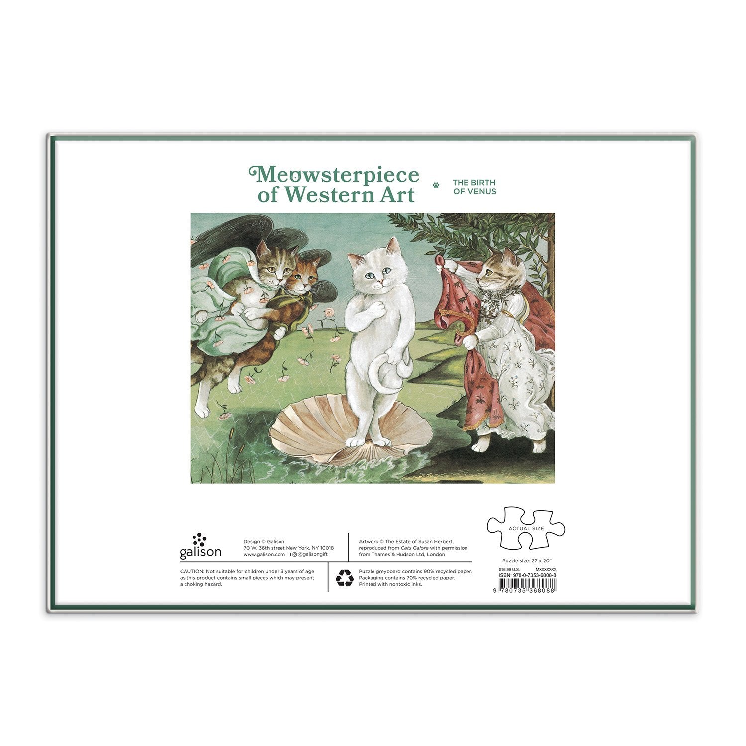 galison-birth-of-venus-meowsterpiece-puzzle-1000-teile-katzen image 3