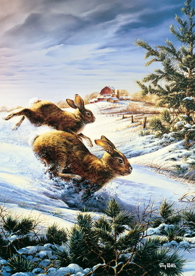 buffalo-games-terry-redlin-hightailing-puzzle-500-teile-winter image 1