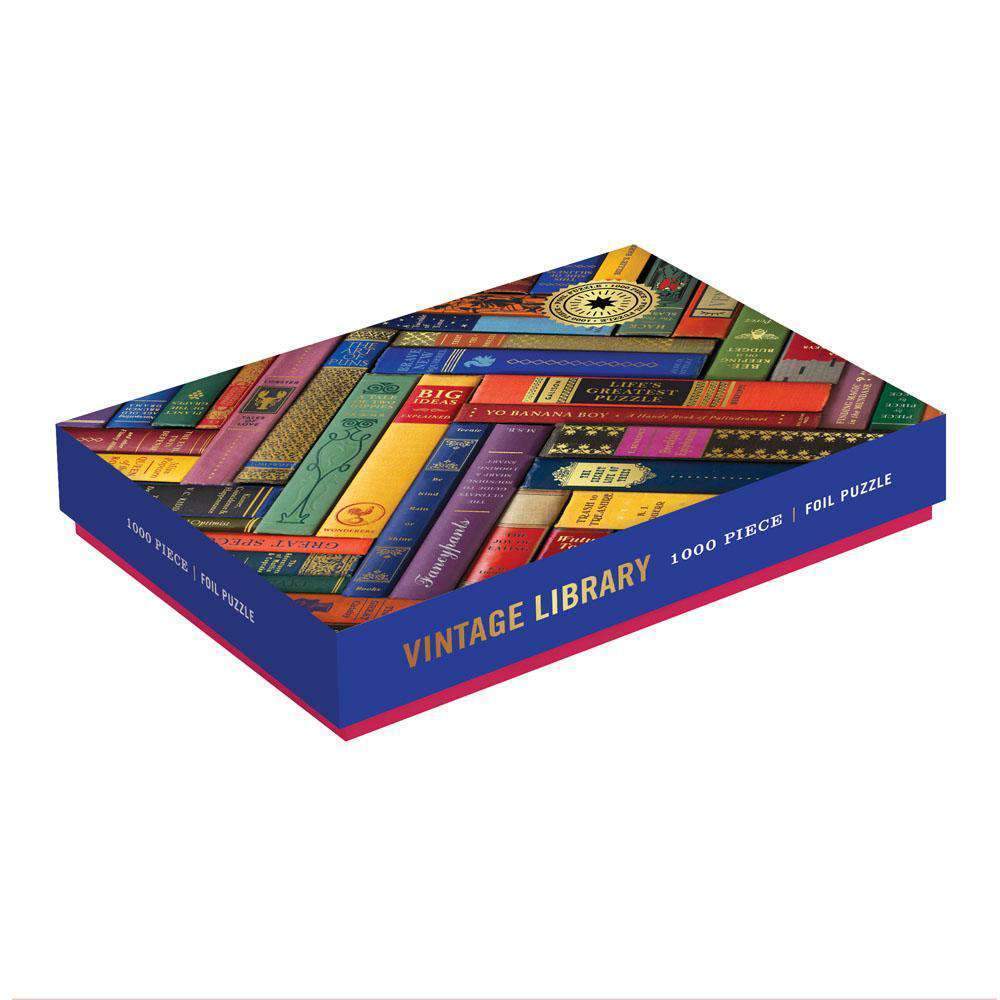 galison-phat-dog-vintage-library-1000-teile-puzzle-goldfolie image 4