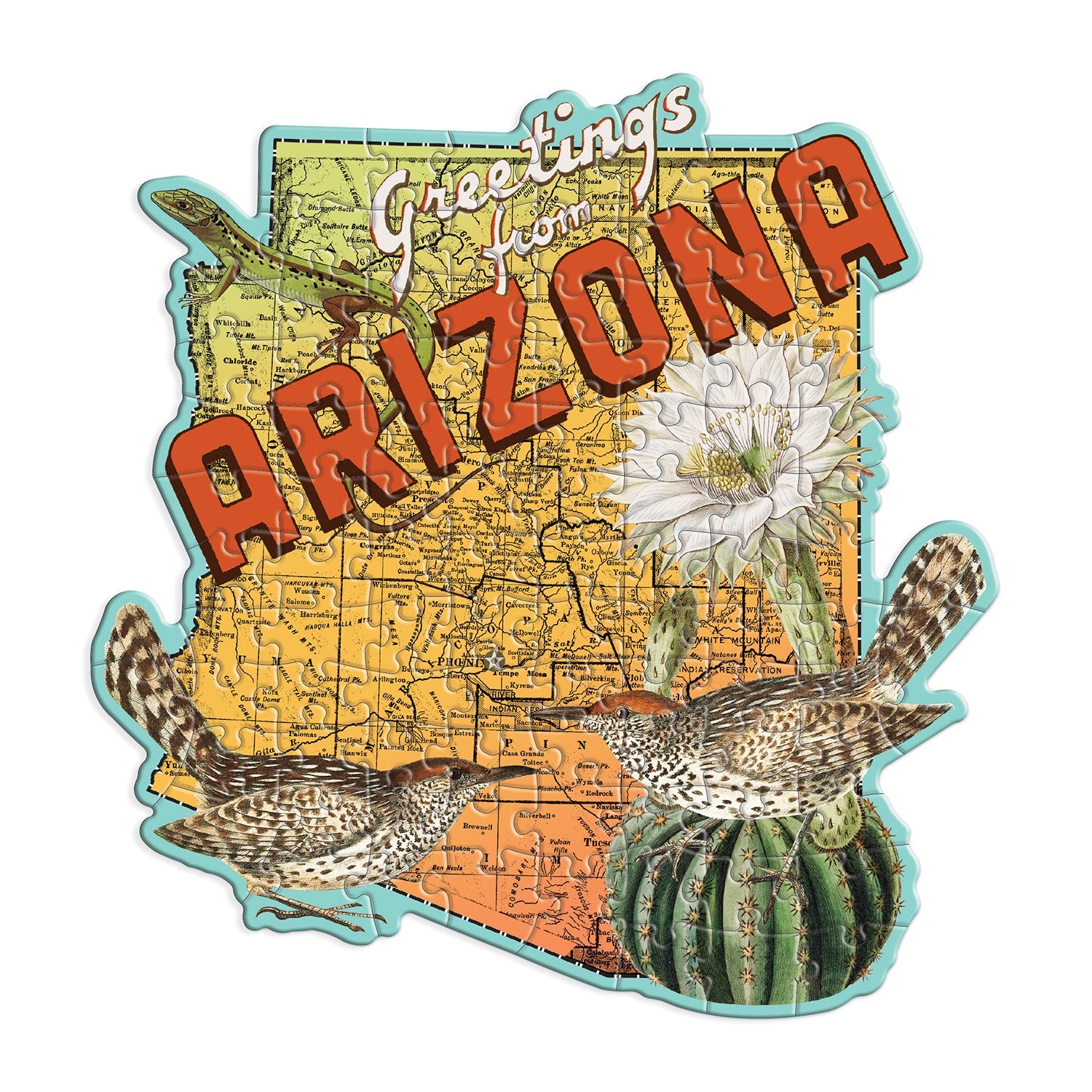 galison-arizona-mini-shaped-puzzle-100-teile-vogel-blume image 4