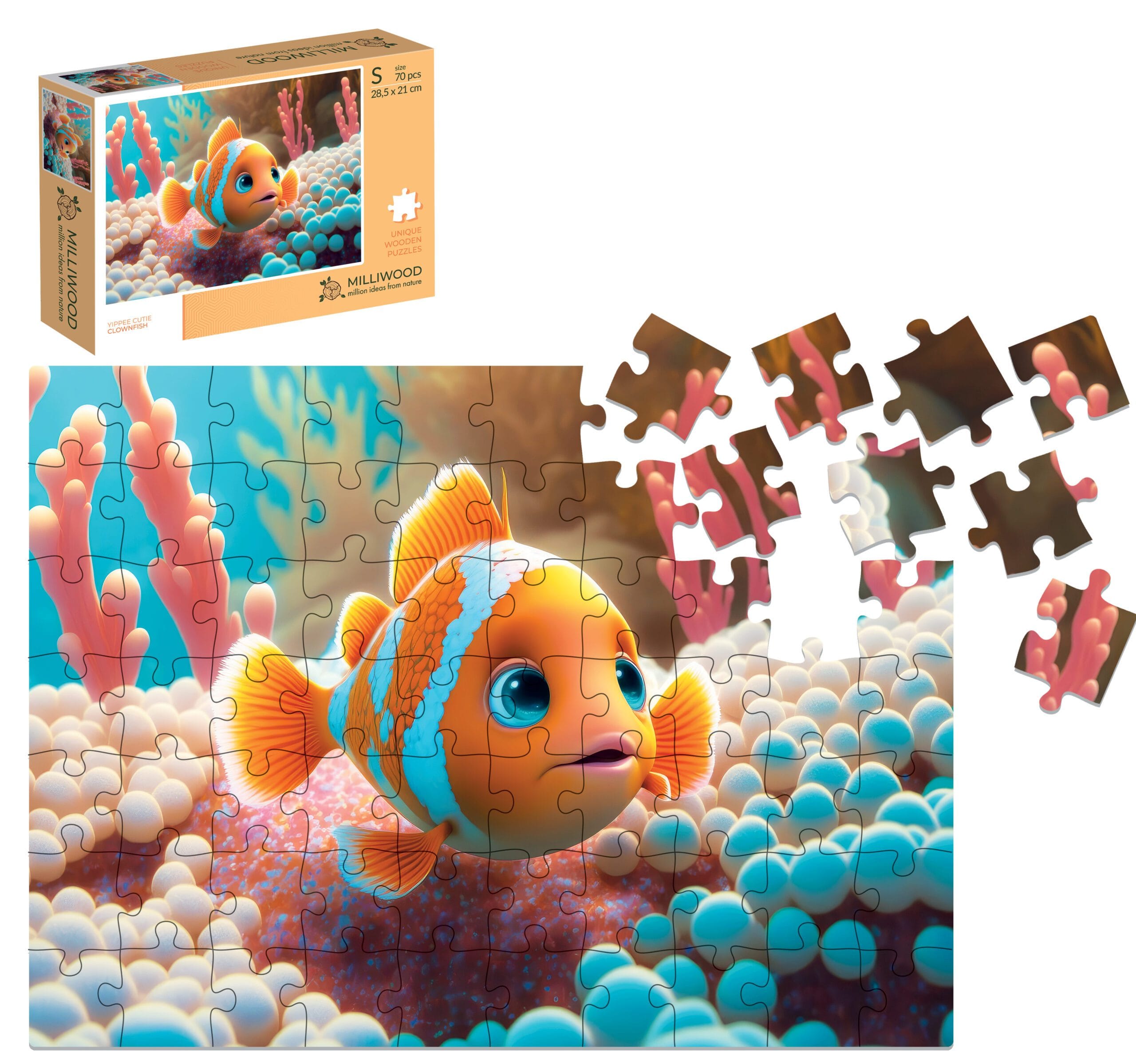milliwood-yippie-cutie-fisch-holzpuzzle-70-teile-f-r-kinder image 1