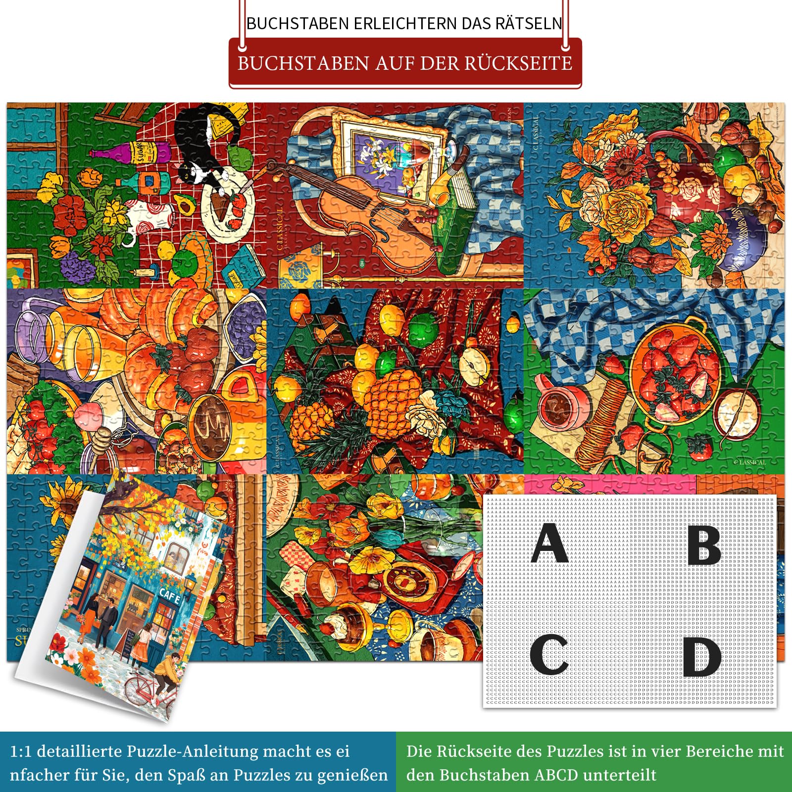 huadada-neun-grid-illustration-puzzle-1000-teile-70x50 image 2