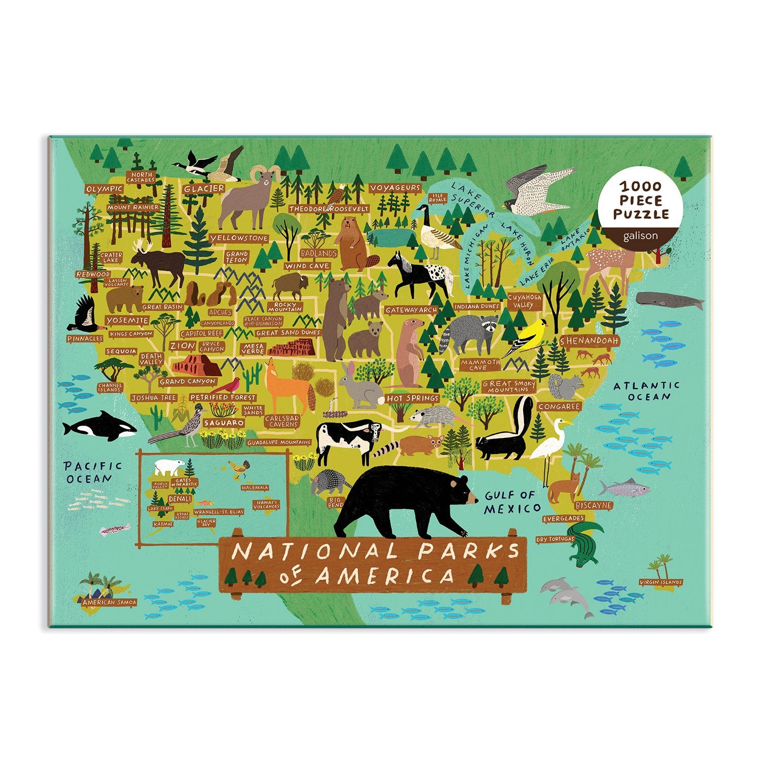 galison-national-parks-of-america-puzzle-1000-teile-karte image 2