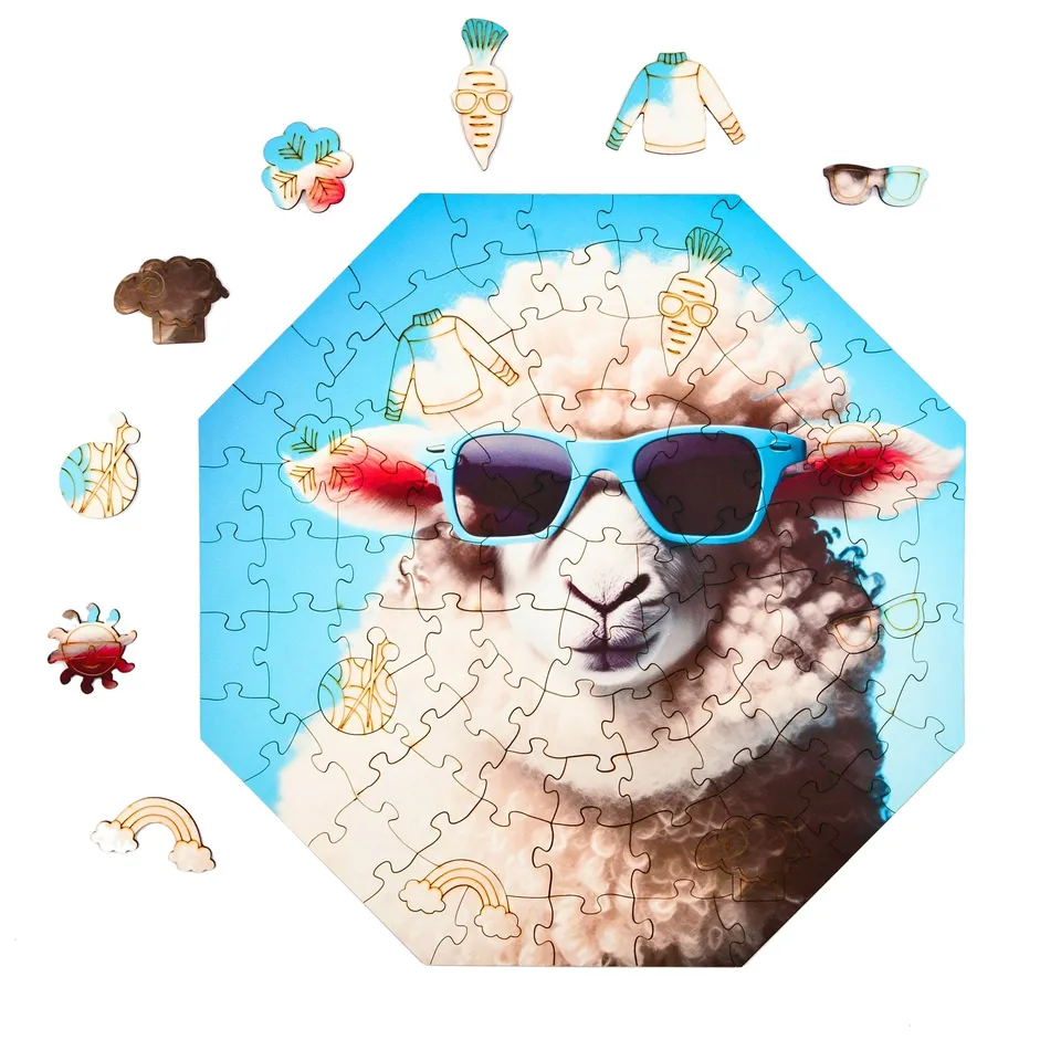 milliwood-funnymals-sheep-in-blue-holzpuzzle-90-teile-schaf image 1